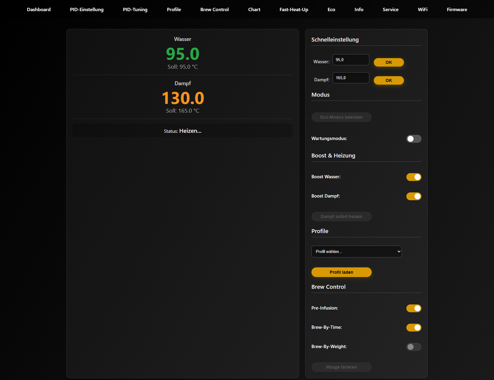 Screenshot Web UI - Dashboard